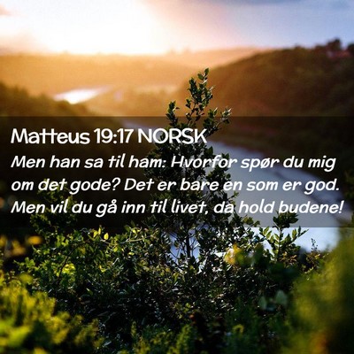 Picture 02 - Matteus 19:17 NORSK - Men han sa til ham: Hvorfor spør du mig om det - Bible Verse Picture