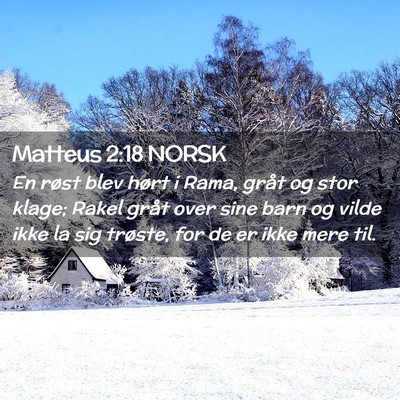 Picture 02 - Matteus 2:18 NORSK - En røst blev hørt i Rama, gråt og stor klage; - Bible Verse Picture