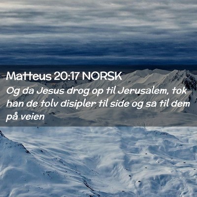 Picture 02 - Matteus 20:17 NORSK - Og da Jesus drog op til Jerusalem, tok han de - Bible Verse Picture