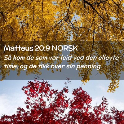 Picture 02 - Matteus 20:9 NORSK - Så kom de som var leid ved den ellevte time, og - Bible Verse Picture