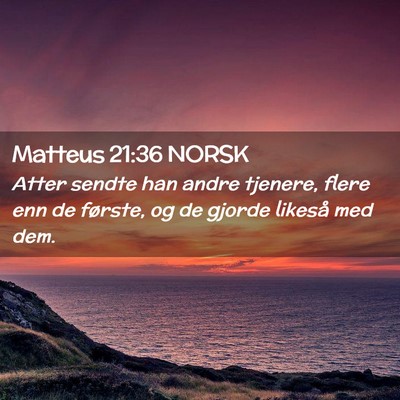 Picture 02 - Matteus 21:36 NORSK - Atter sendte han andre tjenere, flere enn de - Bible Verse Picture