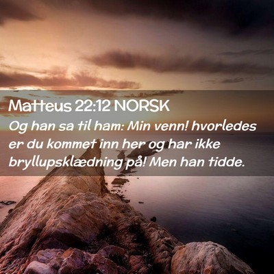 Picture 02 - Matteus 22:12 NORSK - Og han sa til ham: Min venn! hvorledes er du - Bible Verse Picture