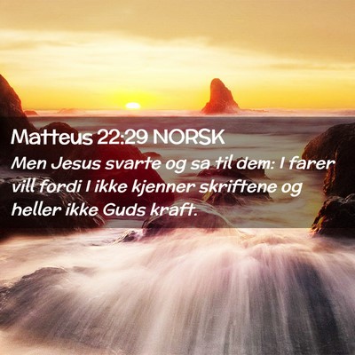 Picture 02 - Matteus 22:29 NORSK - Men Jesus svarte og sa til dem: I farer vill - Bible Verse Picture
