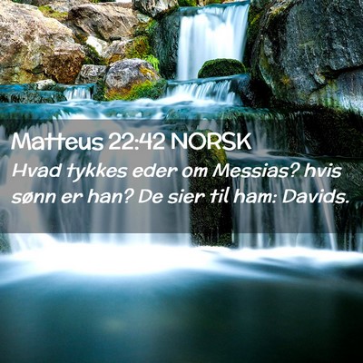 Picture 02 - Matteus 22:42 NORSK - Hvad tykkes eder om Messias? hvis sønn er han? - Bible Verse Picture