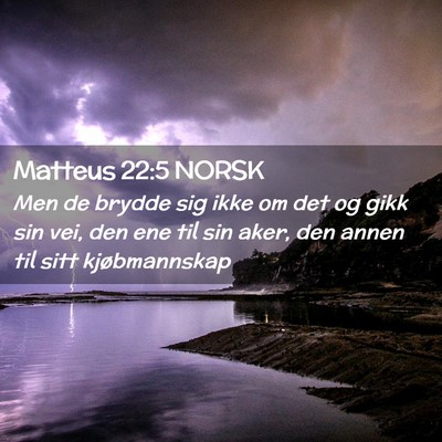 Picture 02 - Matteus 22:5 NORSK - Men de brydde sig ikke om det og gikk sin vei, - Bible Verse Picture