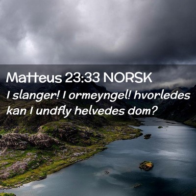 Picture 02 - Matteus 23:33 NORSK - I slanger! I ormeyngel! hvorledes kan I undfly - Bible Verse Picture
