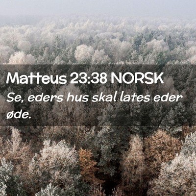 Picture 02 - Matteus 23:38 NORSK - Se, eders hus skal lates eder - Bible Verse Picture