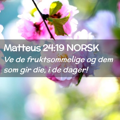 Picture 02 - Matteus 24:19 NORSK - Ve de fruktsommelige og dem som gir die, i de - Bible Verse Picture