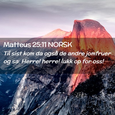 Picture 02 - Matteus 25:11 NORSK - Til sist kom da også de andre jomfruer og sa: - Bible Verse Picture