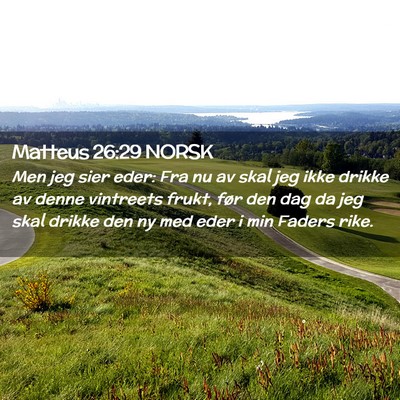 Picture 02 - Matteus 26:29 NORSK - Men jeg sier eder: Fra nu av skal jeg ikke drikke - Bible Verse Picture