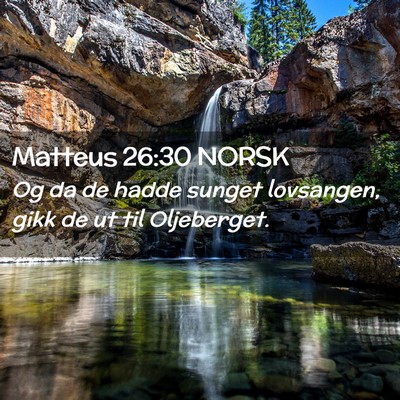 Picture 02 - Matteus 26:30 NORSK - Og da de hadde sunget lovsangen, gikk de ut til - Bible Verse Picture