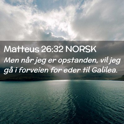 Picture 02 - Matteus 26:32 NORSK - Men når jeg er opstanden, vil jeg gå i forveien - Bible Verse Picture