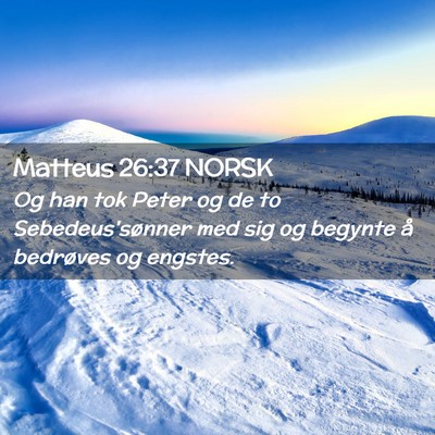 Picture 02 - Matteus 26:37 NORSK - Og han tok Peter og de to Sebedeus'sønner med - Bible Verse Picture