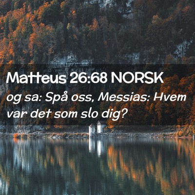 Picture 02 - Matteus 26:68 NORSK - og sa: Spå oss, Messias: Hvem var det som slo - Bible Verse Picture