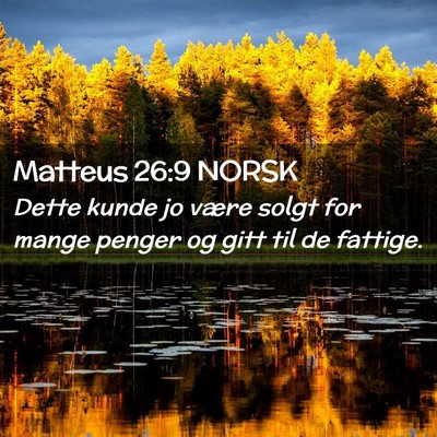 Picture 02 - Matteus 26:9 NORSK - Dette kunde jo være solgt for mange penger og - Bible Verse Picture