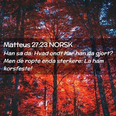 Picture 02 - Matteus 27:23 NORSK - Han sa da: Hvad ondt har han da gjort? Men de - Bible Verse Picture