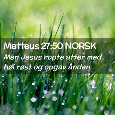Picture 02 - Matteus 27:50 NORSK - Men Jesus ropte atter med høi røst og opgav - Bible Verse Picture