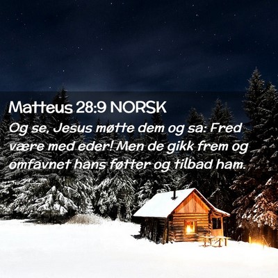 Picture 02 - Matteus 28:9 NORSK - Og se, Jesus møtte dem og sa: Fred være med - Bible Verse Picture
