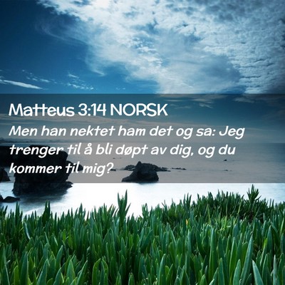 Picture 02 - Matteus 3:14 NORSK - Men han nektet ham det og sa: Jeg trenger til å - Bible Verse Picture
