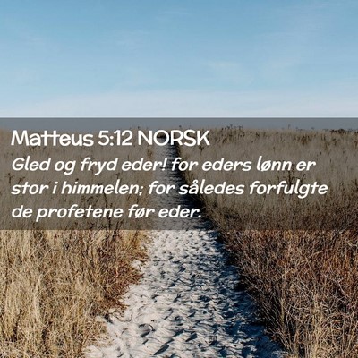 Picture 02 - Matteus 5:12 NORSK - Gled og fryd eder! for eders lønn er stor i - Bible Verse Picture