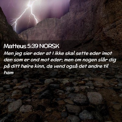 Picture 02 - Matteus 5:39 NORSK - Men jeg sier eder at I ikke skal sette eder imot - Bible Verse Picture