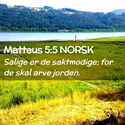 Picture 02 - Matteus 5:5 NORSK - Salige er de saktmodige; for de skal arve - Bible Verse Picture