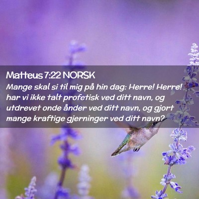 Picture 02 - Matteus 7:22 NORSK - Mange skal si til mig på hin dag: Herre! Herre! - Bible Verse Picture