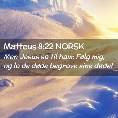 Picture 02 - Matteus 8:22 NORSK - Men Jesus sa til ham: Følg mig, og la de døde - Bible Verse Picture