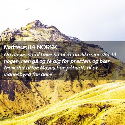 Picture 02 - Matteus 8:4 NORSK - Og Jesus sa til ham: Se til at du ikke sier det - Bible Verse Picture