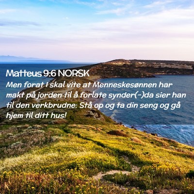 Picture 02 - Matteus 9:6 NORSK - Men forat I skal vite at Menneskesønnen har makt - Bible Verse Picture