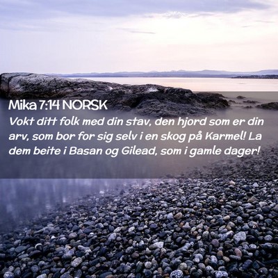 Picture 02 - Mika 7:14 NORSK - Vokt ditt folk med din stav, den hjord som er din - Bible Verse Picture