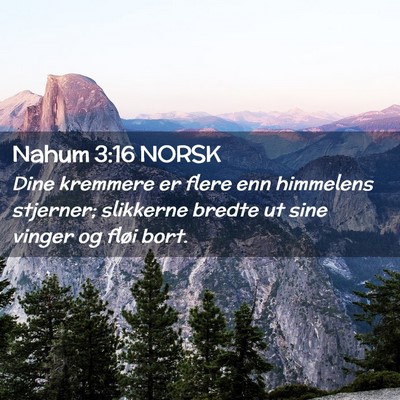 Picture 02 - Nahum 3:16 NORSK - Dine kremmere er flere enn himmelens stjerner; - Bible Verse Picture