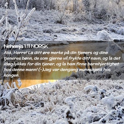 Picture 02 - Nehemja 1:11 NORSK - Akk, Herre! La ditt øre merke på din tjeners og - Bible Verse Picture