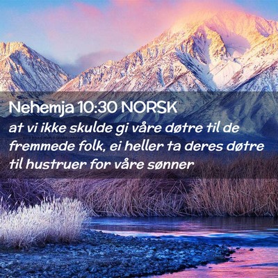Picture 02 - Nehemja 10:30 NORSK - at vi ikke skulde gi våre døtre til de fremmede - Bible Verse Picture