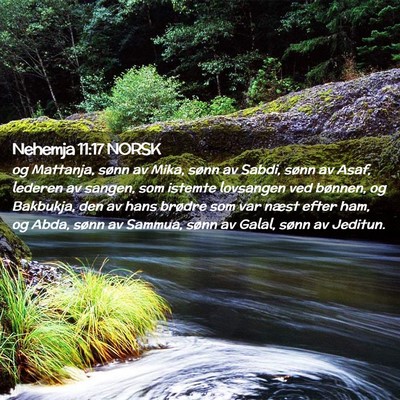 Picture 02 - Nehemja 11:17 NORSK - og Mattanja, sønn av Mika, sønn av Sabdi, sønn - Bible Verse Picture