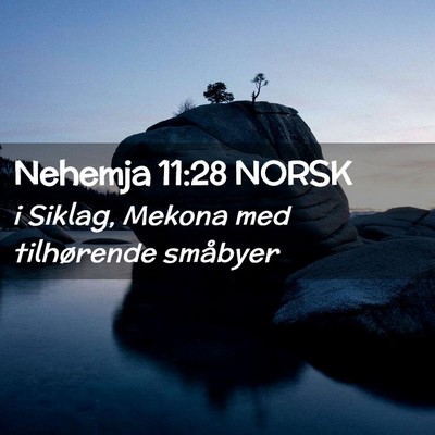 Picture 02 - Nehemja 11:28 NORSK - i Siklag, Mekona med tilhørende - Bible Verse Picture