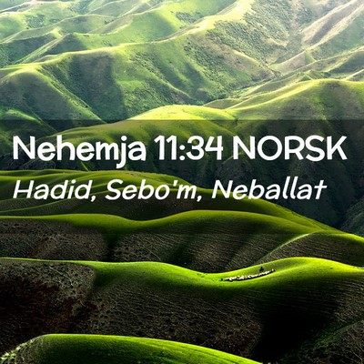 Picture 02 - Nehemja 11:34 NORSK - Hadid, Sebo'm, - Bible Verse Picture