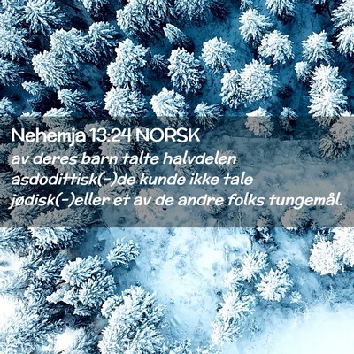 Picture 02 - Nehemja 13:24 NORSK - av deres barn talte halvdelen asdodittisk(-)de - Bible Verse Picture