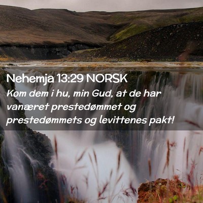 Picture 02 - Nehemja 13:29 NORSK - Kom dem i hu, min Gud, at de har vanæret - Bible Verse Picture