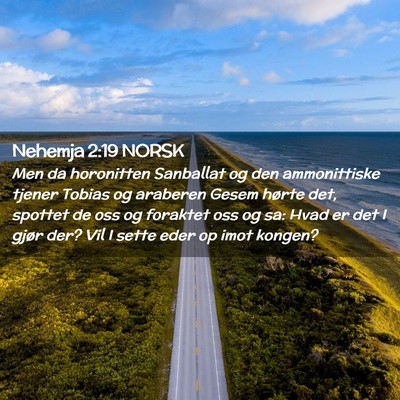 Picture 02 - Nehemja 2:19 NORSK - Men da horonitten Sanballat og den ammonittiske - Bible Verse Picture