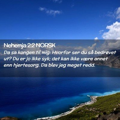 Picture 02 - Nehemja 2:2 NORSK - Da sa kongen til mig: Hvorfor ser du så - Bible Verse Picture