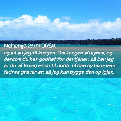 Picture 02 - Nehemja 2:5 NORSK - og så sa jeg til kongen: Om kongen så synes, og - Bible Verse Picture