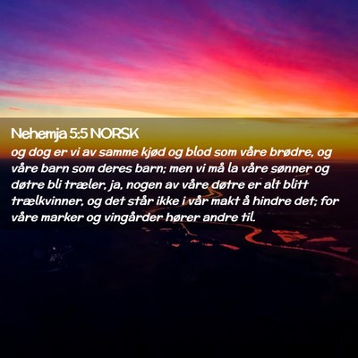 Picture 02 - Nehemja 5:5 NORSK - og dog er vi av samme kjød og blod som våre - Bible Verse Picture