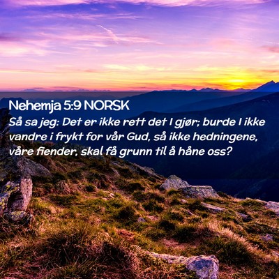 Picture 02 - Nehemja 5:9 NORSK - Så sa jeg: Det er ikke rett det I gjør; burde I - Bible Verse Picture