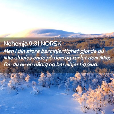 Picture 02 - Nehemja 9:31 NORSK - Men i din store barmhjertighet gjorde du ikke - Bible Verse Picture