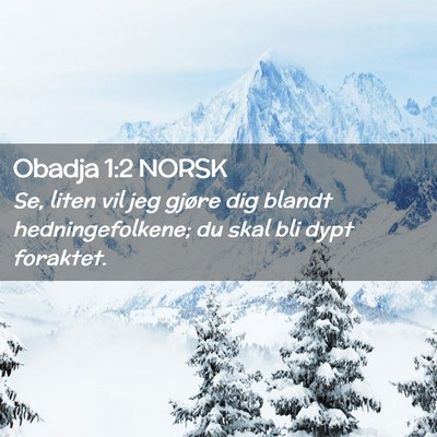 Picture 02 - Obadja 1:2 NORSK - Se, liten vil jeg gjøre dig blandt - Bible Verse Picture