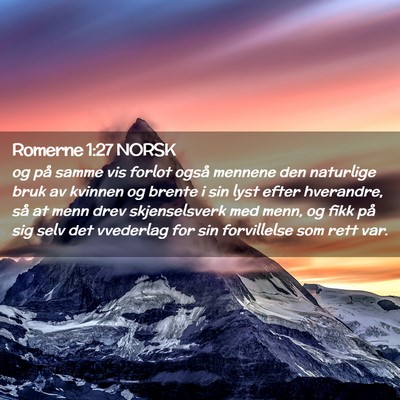 Picture 02 - Romerne 1:27 NORSK - og på samme vis forlot også mennene den - Bible Verse Picture