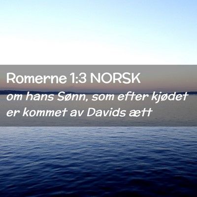 Picture 02 - Romerne 1:3 NORSK - om hans Sønn, som efter kjødet er kommet av - Bible Verse Picture