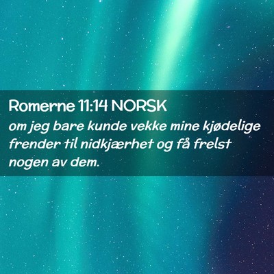 Picture 02 - Romerne 11:14 NORSK - om jeg bare kunde vekke mine kjødelige frender - Bible Verse Picture
