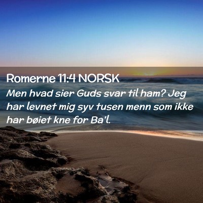 Picture 02 - Romerne 11:4 NORSK - Men hvad sier Guds svar til ham? Jeg har levnet - Bible Verse Picture
